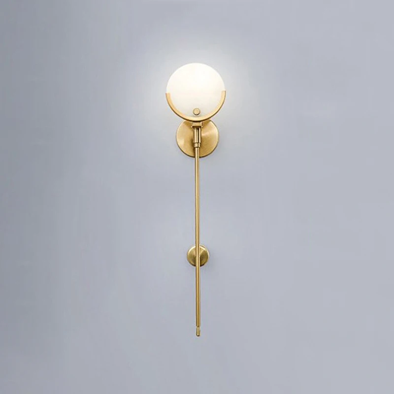 

Nordic Minimalist Marble Wall Lamp Luxury Living Room Hotel Corridor Decorative Lamp Gold LED E14 Socket Bedroom Sconce Light