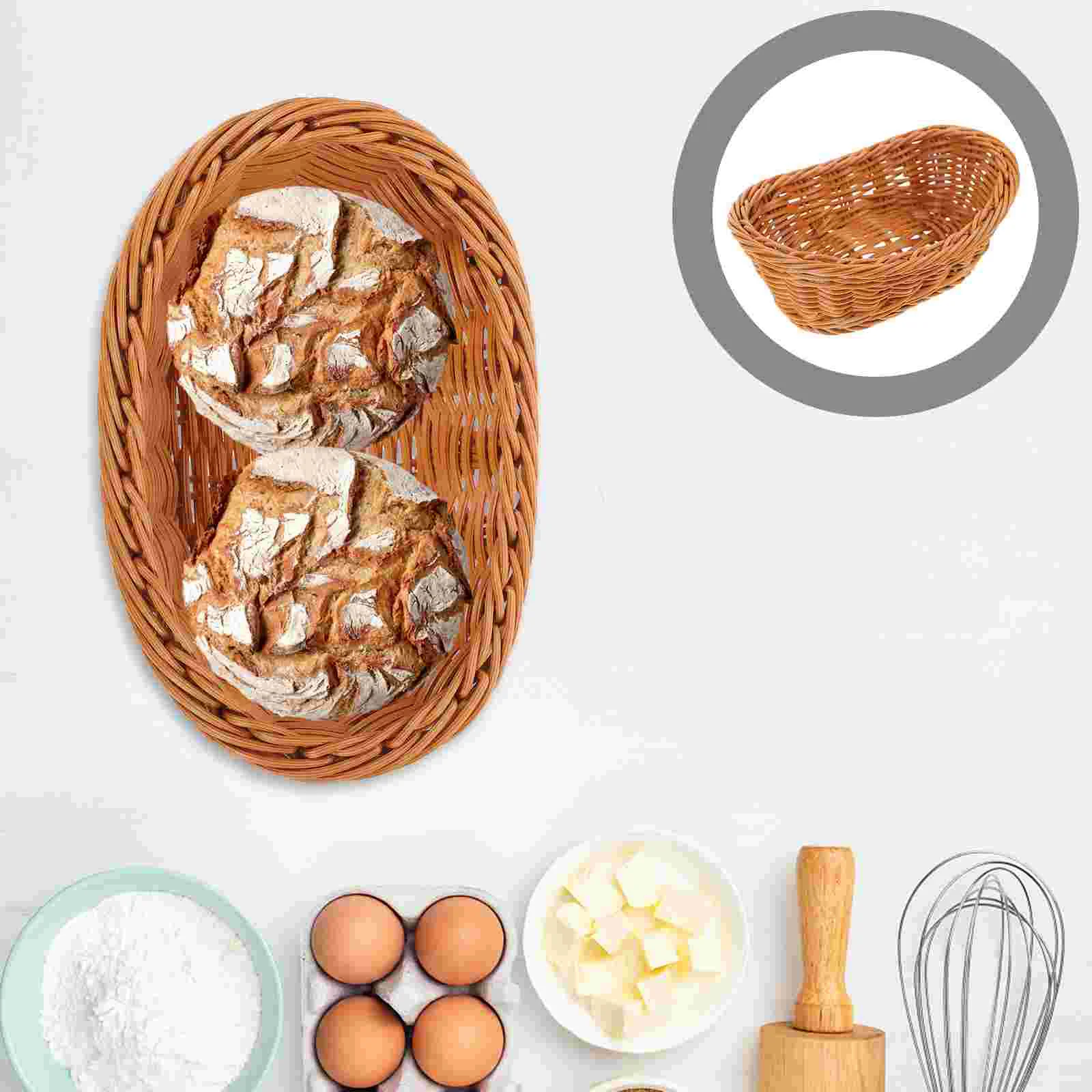 

Woven Basket Breads Storage Holder Hand Snacks Fruit Container Home Fruits Multi-function Tabletop Dried Flowers