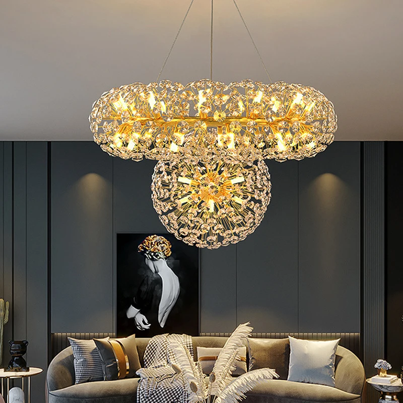 

Creative Living Room Chandelier 2023 New Starry Sky Luxury Crystal Lighting Home Decoration Dining Room Bedroom Led Chandelier