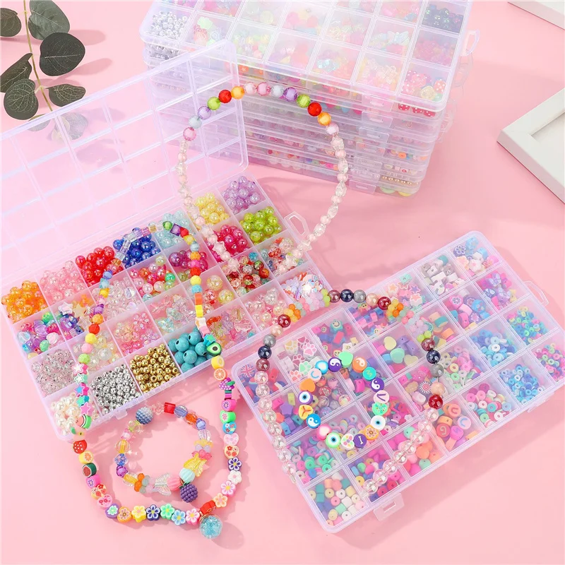 DIY Jewelry Making Kit for Toddlers Beads Toys Make Hairband Necklaces Bracelets Rings Art Crafts Creativity Toys for Girls Boys