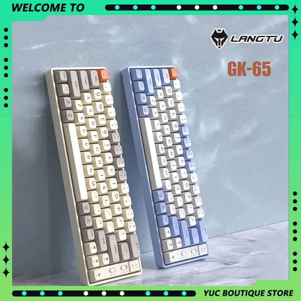 Langtu GK65 Механическая клавиатура Беспроводная Bluetooth Трехрежимная горячая замена