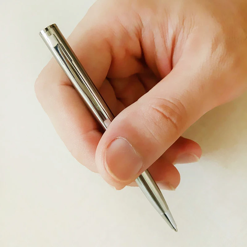 

Durable Mini Metal Ballpoint Pen 0.7mm Black Blue Ink Refill Rotating Portable Pocket-size Ballpen Oil Pen Office Stationery