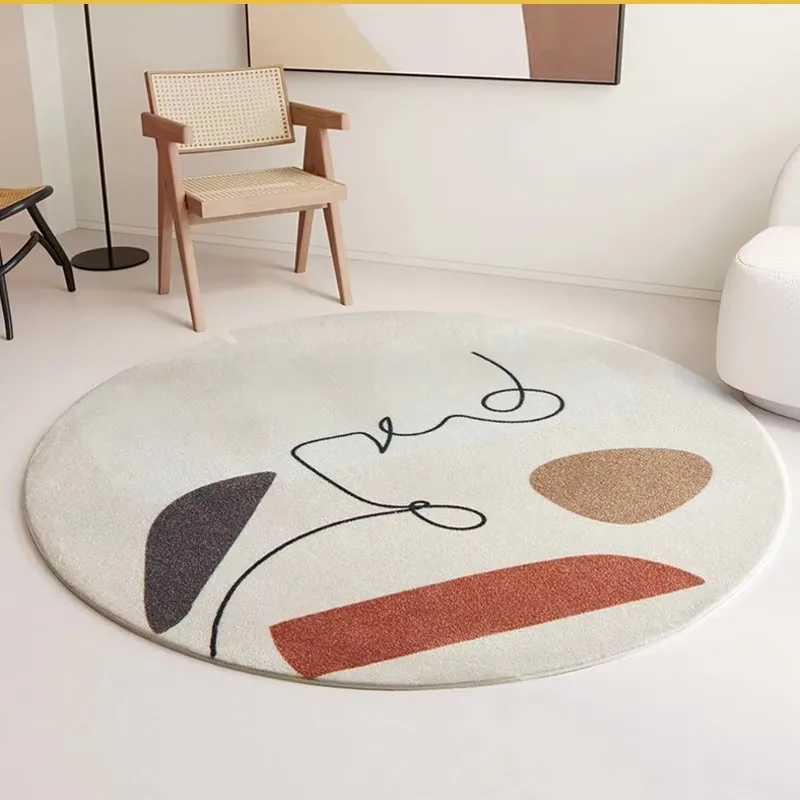 Современное круговое нескользящее мягкое одеяло в скандинавском стиле