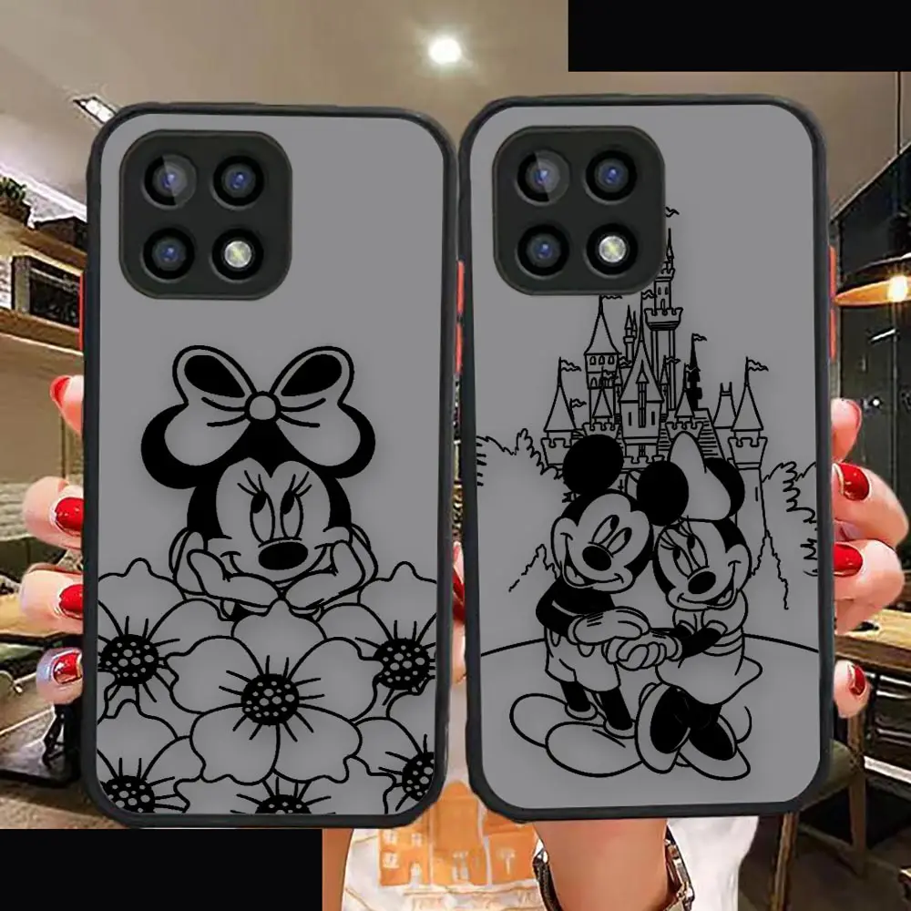 

Matte Case For OPPO FINDX3 A15 A16 A76 Funda A54 A55 A73 A74 A92 Coque A93 A94 ACE2 R15 PRO Case Para Line Mickey Minnie Mouse