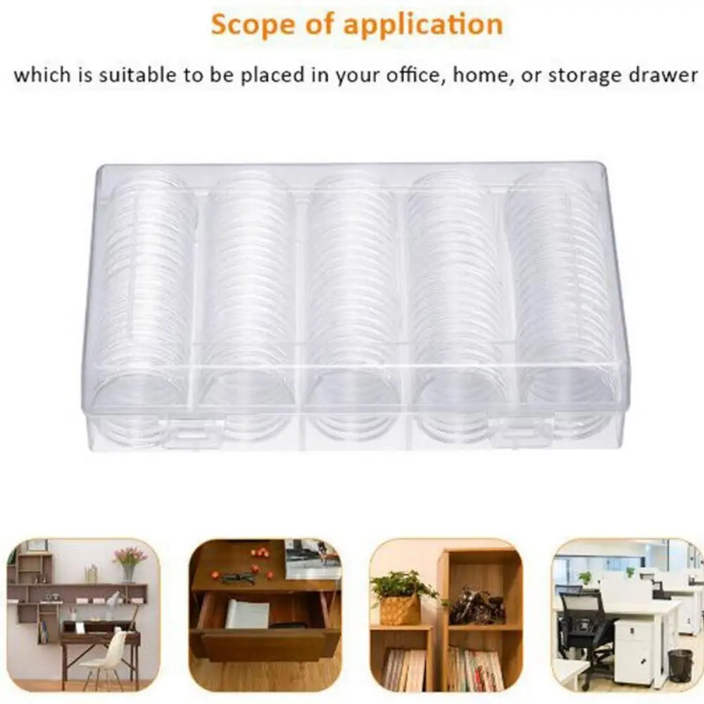 

30mm Round Transparent Storage Box Protection Boxes Case Coins Coin Collecting Box Coin Cases Holder Storage Capsules