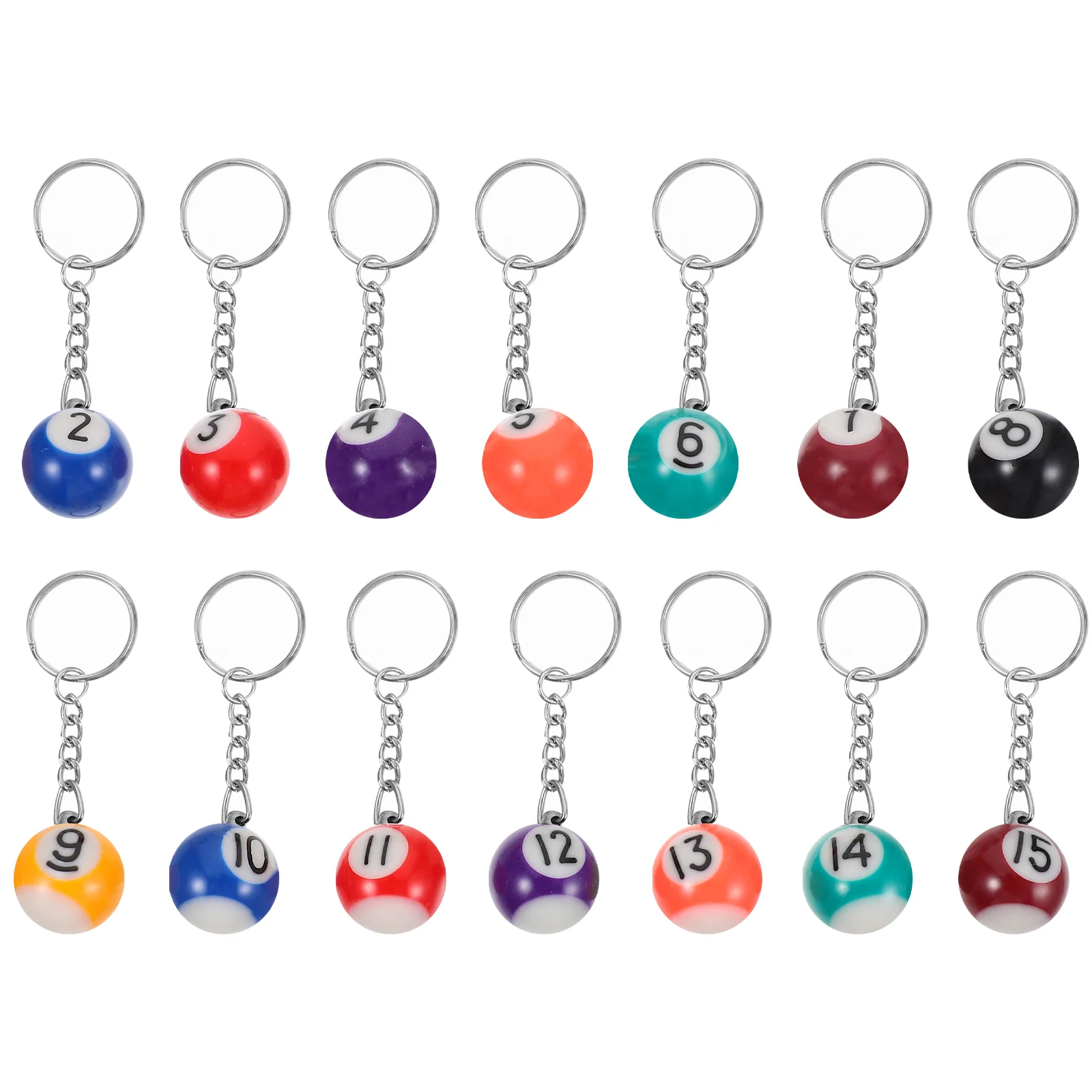 

16Pcs Ball Keyring Charms Billiards Ball Small Keychains Personalized Gifts Adorable Pool Ball Keychains Souvenir