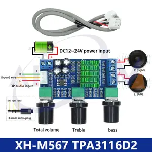 XH-M567 TPA3116D2 двухканальный стерео цифровой усилитель мощности высокой мощности, Плата усилителя мощности аудио, плата 80 Вт * 2