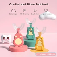 children toothbrush u shaped cartoon design high elasticity effective deep cleaning oral teeth brush for toddlers