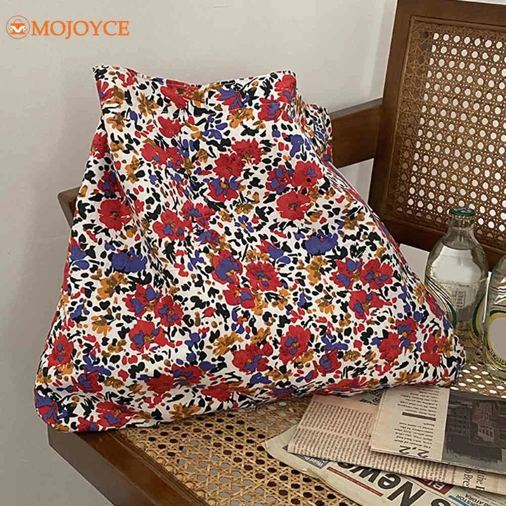 

Женская тканевая сумка на плечо с цветочным принтом, модные складные многоразовые Простые повседневные вместительные тоуты для книг для студентов