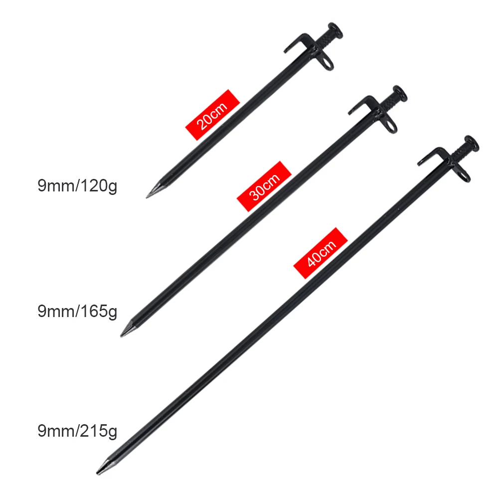 

20/25/30/40cm Metal Tent Beach Canopy Camping Stakes Peg With Rope Ground Nail Steel Outdoor Hiking Traveling Tent Accessories