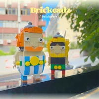 moc anime asterixed action figures and obelixed brickheadz set building blocks model doll cartoon bricks toys for children