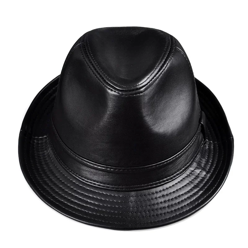 Фото Зимние фетровые шляпы Stetson из натуральной кожи с широкими полями, британские шляпы для мужчин/женщин, черные, 55-61 см, встроенные джазовые хип-поп Gorras №2
