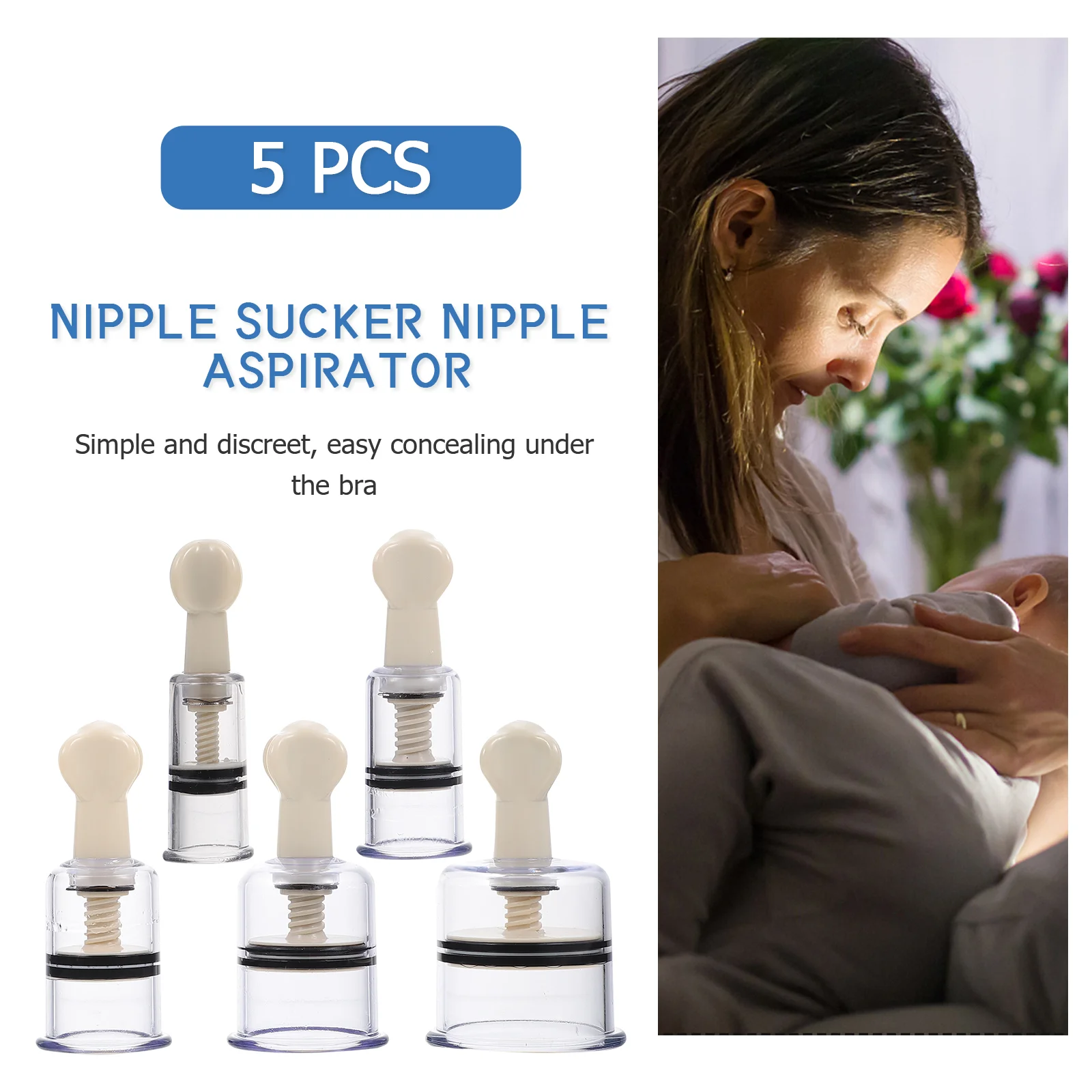 

5 Pcs Protector Vacuum Extractor Woman Breast Corrector Breastfeeding Retractor Flat Sucker Mother Miss Sucking Puller