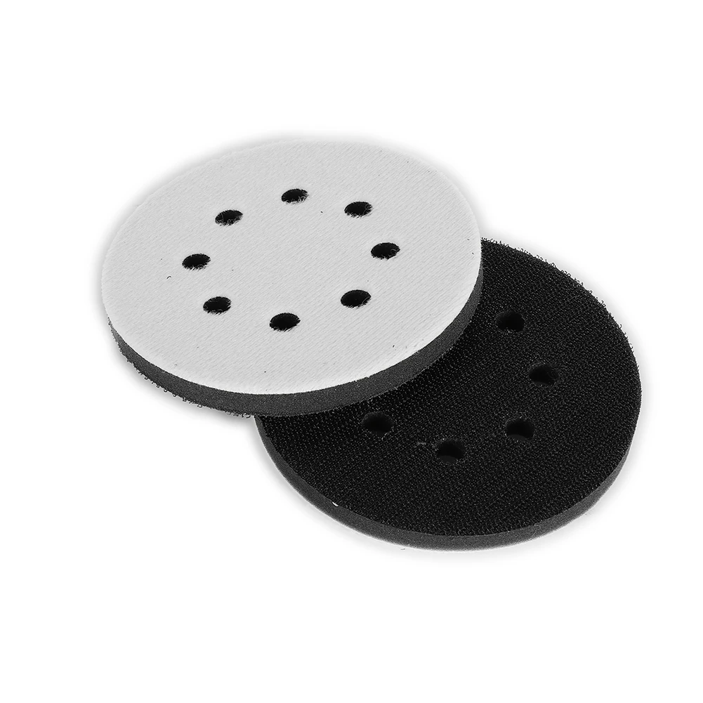 

2PCS 5 Inch(125Mm) 8-Hole Soft Sponge Interface Pad Hook & Loop Sanding Pads Buffer Backing Pad For Sander Polishing Sanding Pad