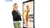 floor standing 43 inch advertising full screen vertical digital signage android touch lcd totem display kiosk