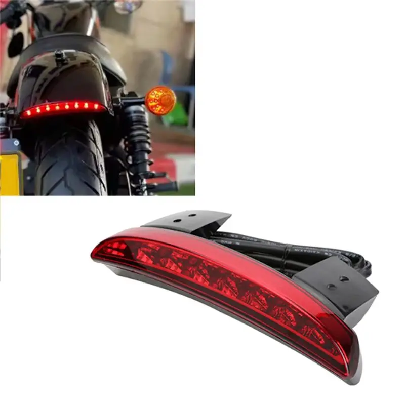 Фото ABXV-Для мотоциклов Sportster Iron 883 1200 Dyna XL883: задний фонарь-фара с LED-подсветкой, стоп-сигнал, ходовые огни №3
