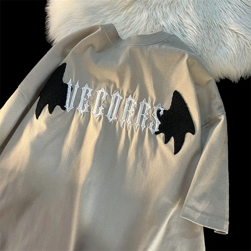 

Футболка Мужская/женская с коротким рукавом, Готическая рубашка с вышивкой в стиле хип-хоп, летняя одежда в стиле Харадзюку, Y2k, 2023