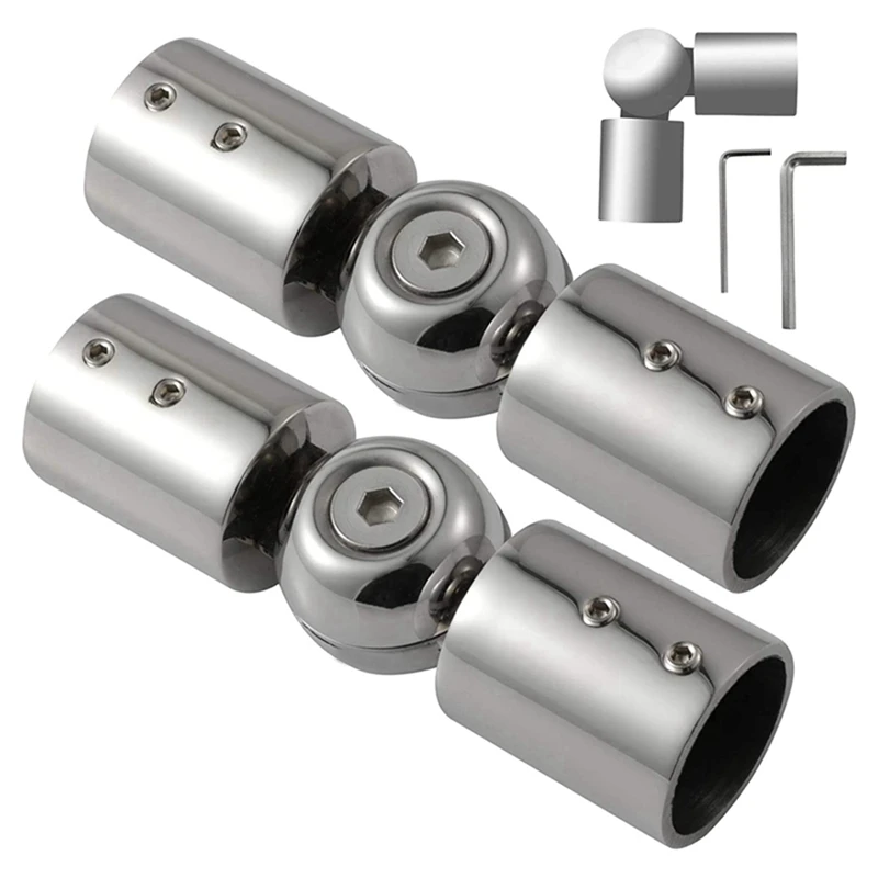 

Hinged Elbow Connector Curtain Rod Corner Connector Elbow Connector For Bay Window Curtain Rods, Silver (Set Of 6)