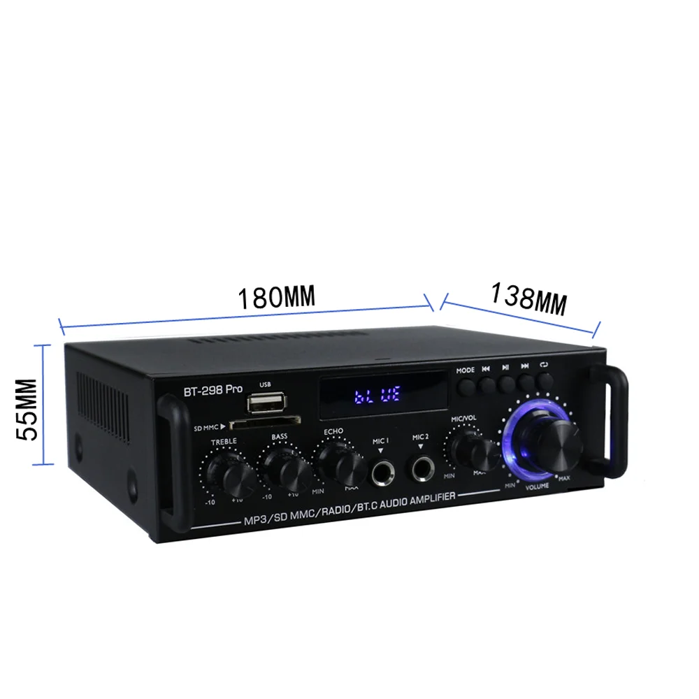 Auto-partner 12 В 220 В/110 Bluetooth 5 0 радиоусилитель мощности RMS 50 Втx2 высокие и басовые