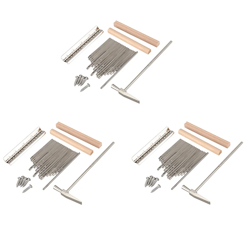 

3 комплекта 17 клавиш Kalimba большой палец пианино DIY клавиши + мост + настройка Комплект молотков аксессуары для музыкальных инструментов