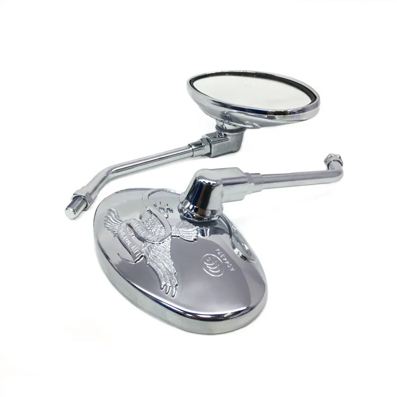 M10 Rearview Mirror Universal  Side Mirrors Scooter Offroad Dual Sport Bike Old School Custom