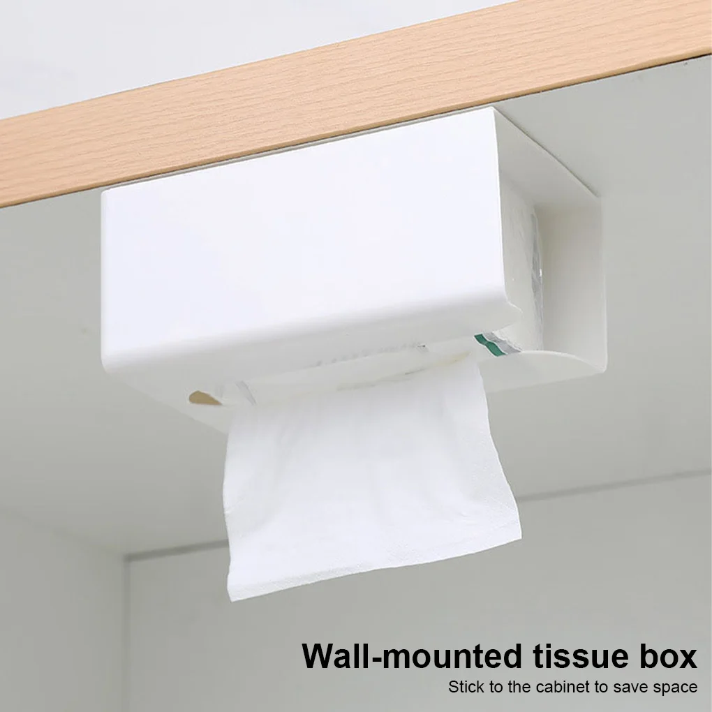 

New Under Cabinet Paper Holder Wall Hanging Tissue Box Punch-Free Tissue Racks Kitchen Napkin Storage Rack Paper Dispenser