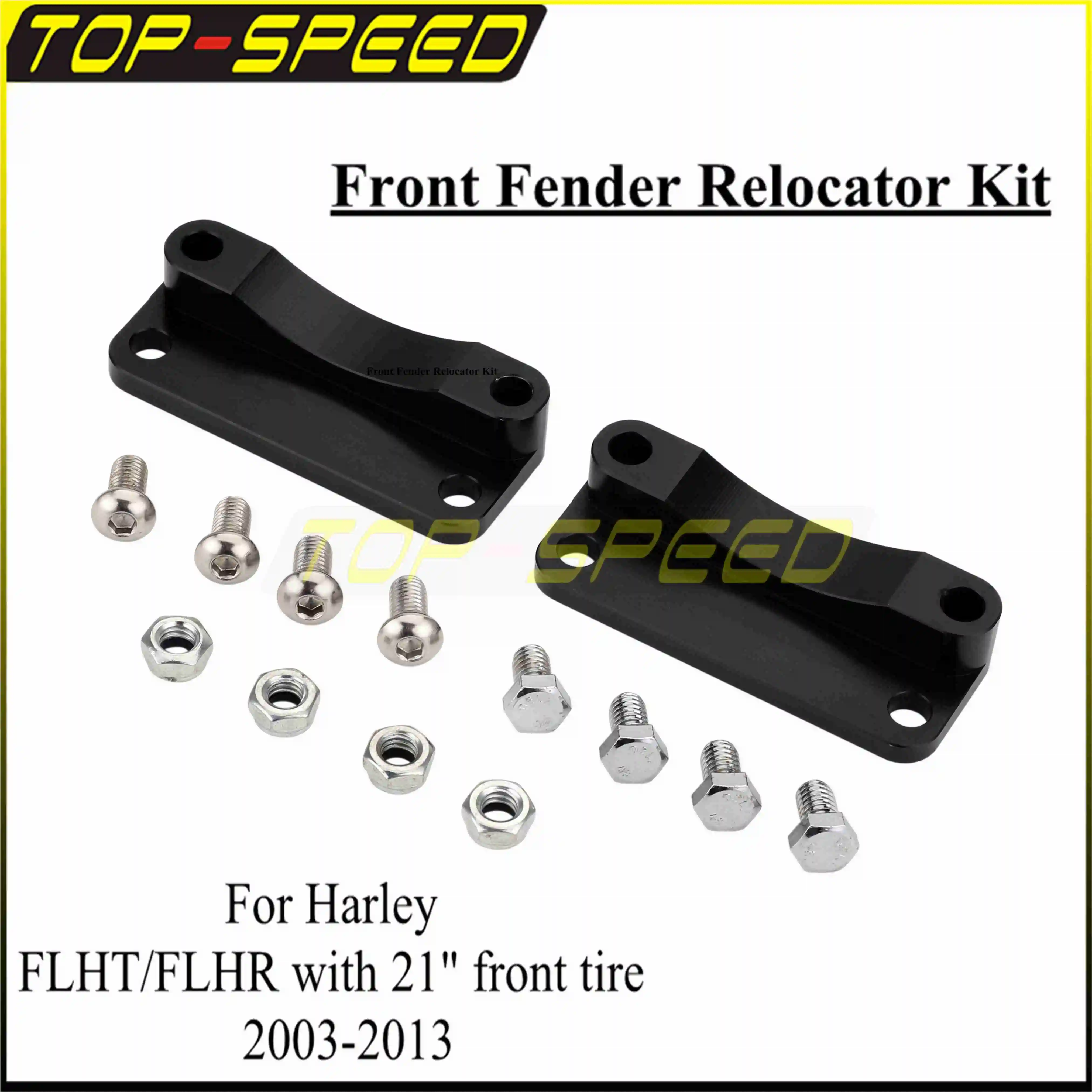 

Motorcycles 21" Wheel Front Fender Relocator Kit Front Mudguard Adaptor for Harley Touring Road King FLHT FLHR 2003-2013 Custom