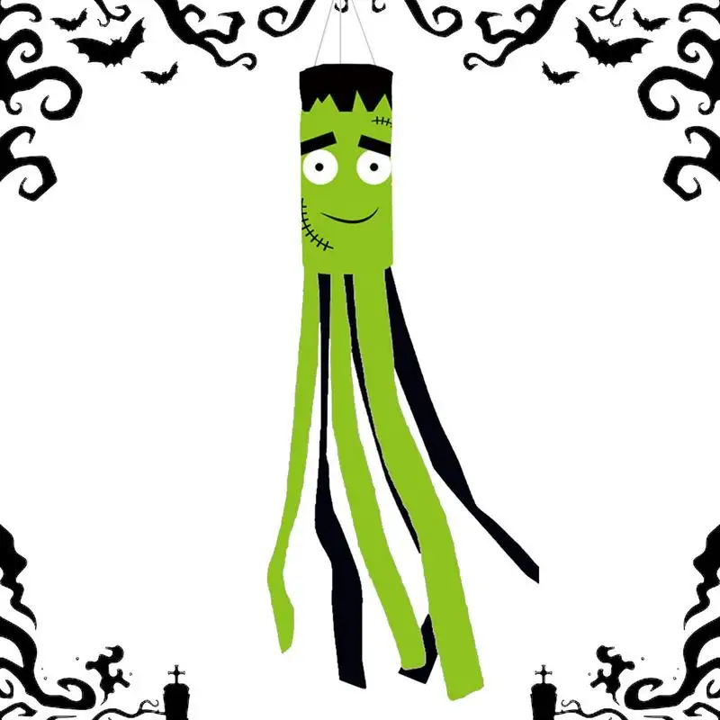 

Spooky Wind Sock Flag Wind Tube Flag Garden Banner Flags Spooky Cartoon Pumpkin Ghost Windsock Outdoor Decoration Garden Banner