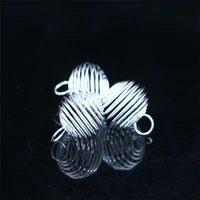 10pcs 1514mm lated spiral bead cage charms pendants for women jewelry making