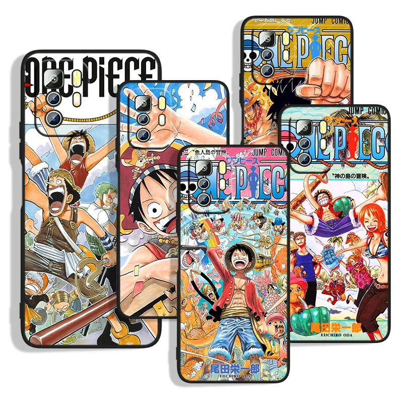 

One Piece Comic Poster For Xiaomi Redmi Note 11S 11T 11 10S 10 9T 9S 9 8T 8 7 6 5A 5 4X Pro Black Soft Phone Case Capa