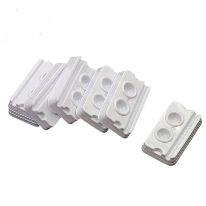 

100pcs/Bag Disposable White Dental Mixing Wells 2slots Bonding Resin Adhesive Dental Material Plastic Palette Trays Clinic Tool