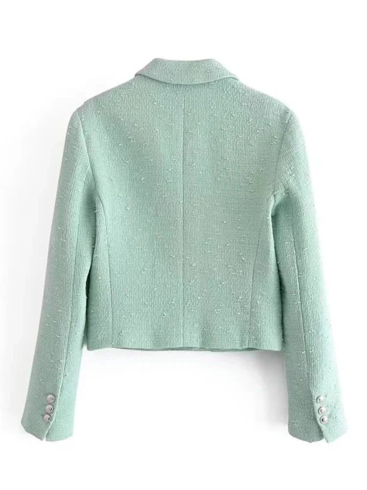 Пиджак BBWM женский короткий модный элегантный Однобортный блейзер с длинным