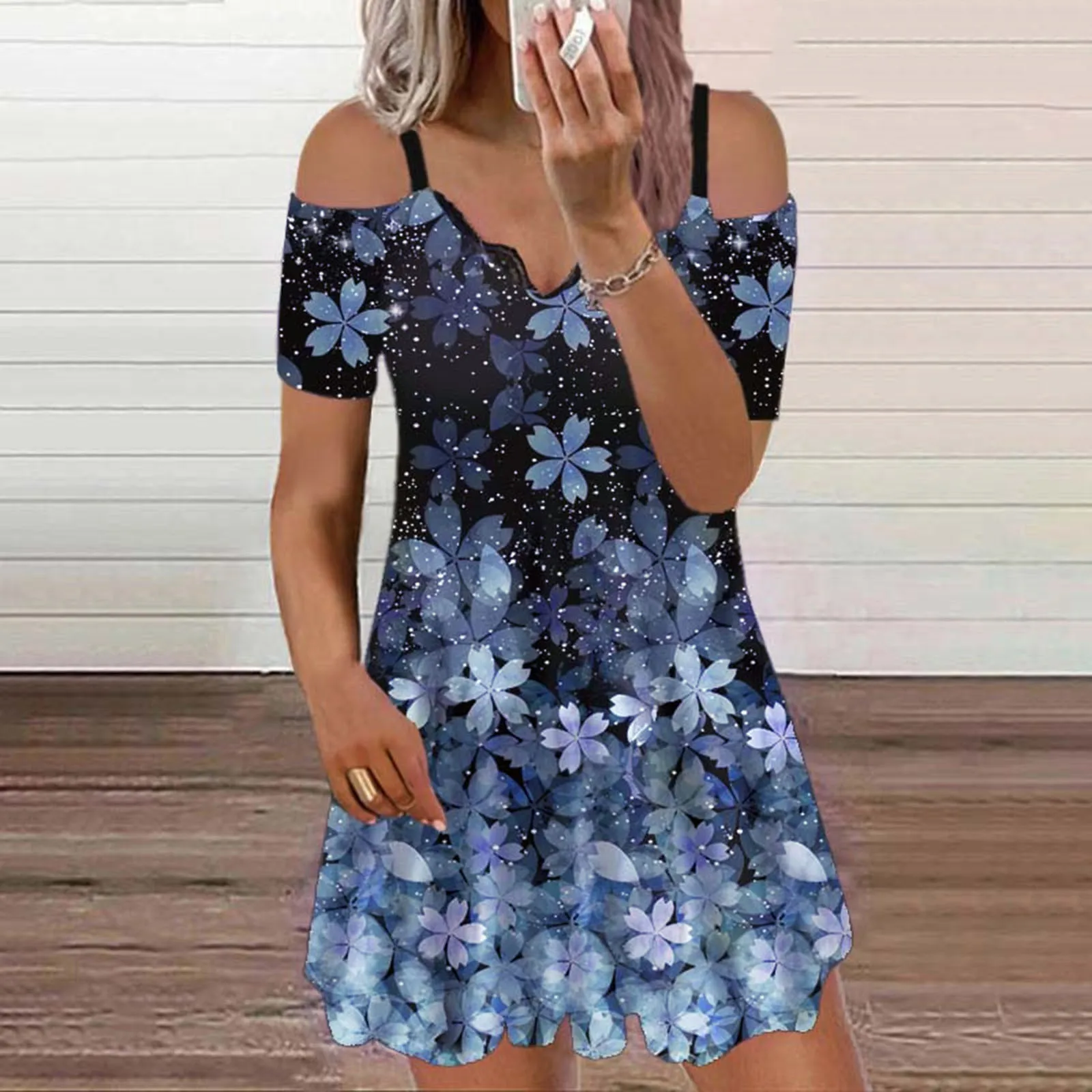 

Casual Dress for Women Women’s Casual Summer T Shirt Dress Print Short Sleeve Tunic Straps Dress Women Holiday Party Dress