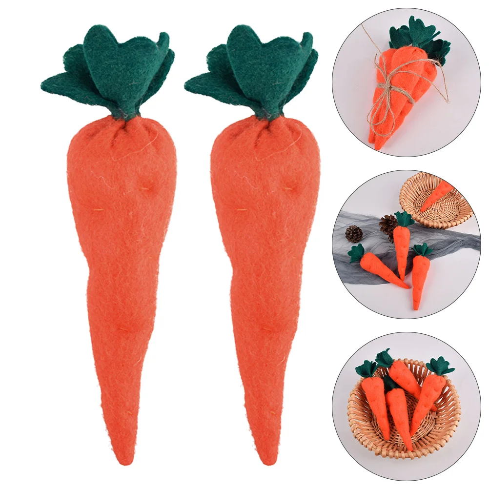 

3Pcs Easter Carrot Ornaments Artificial Carrot Decor Easter Party Supplies