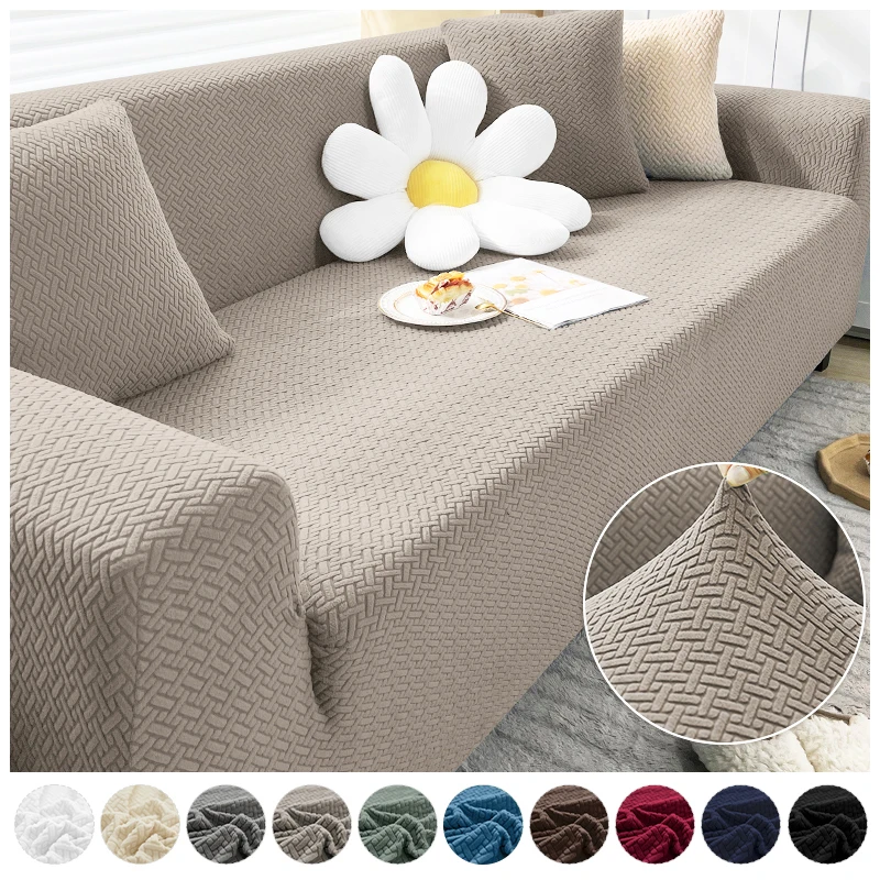 

Thick Elastic Sofa Cover Slipcover For Living Room Stretch Polar Fleece Armchair Cover 1/2/3/4 Seater Corner Couch Cover