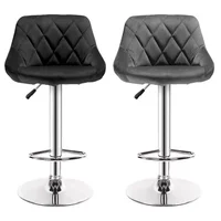 2Pcs/set Cushion Bar Chair Stools Swivel Height Adjustable Chair Leather With Footrest Armrest Home Kitchen Office Bar Chair HWC