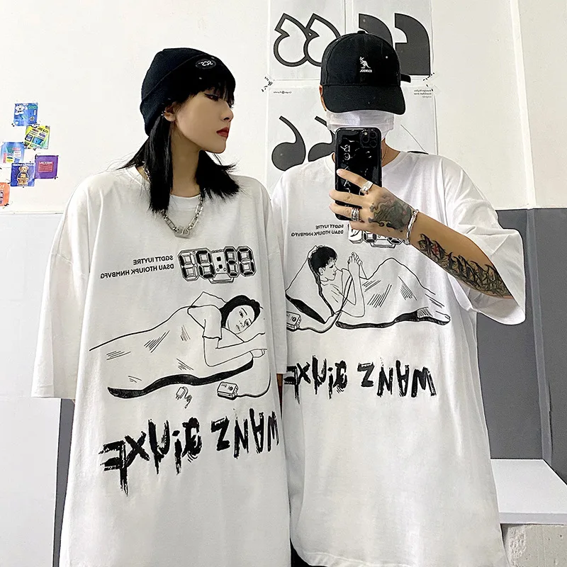 

Мужская футболка, Новинка лета 2022, свободная одежда с коротким рукавом, хлопковая футболка, топ