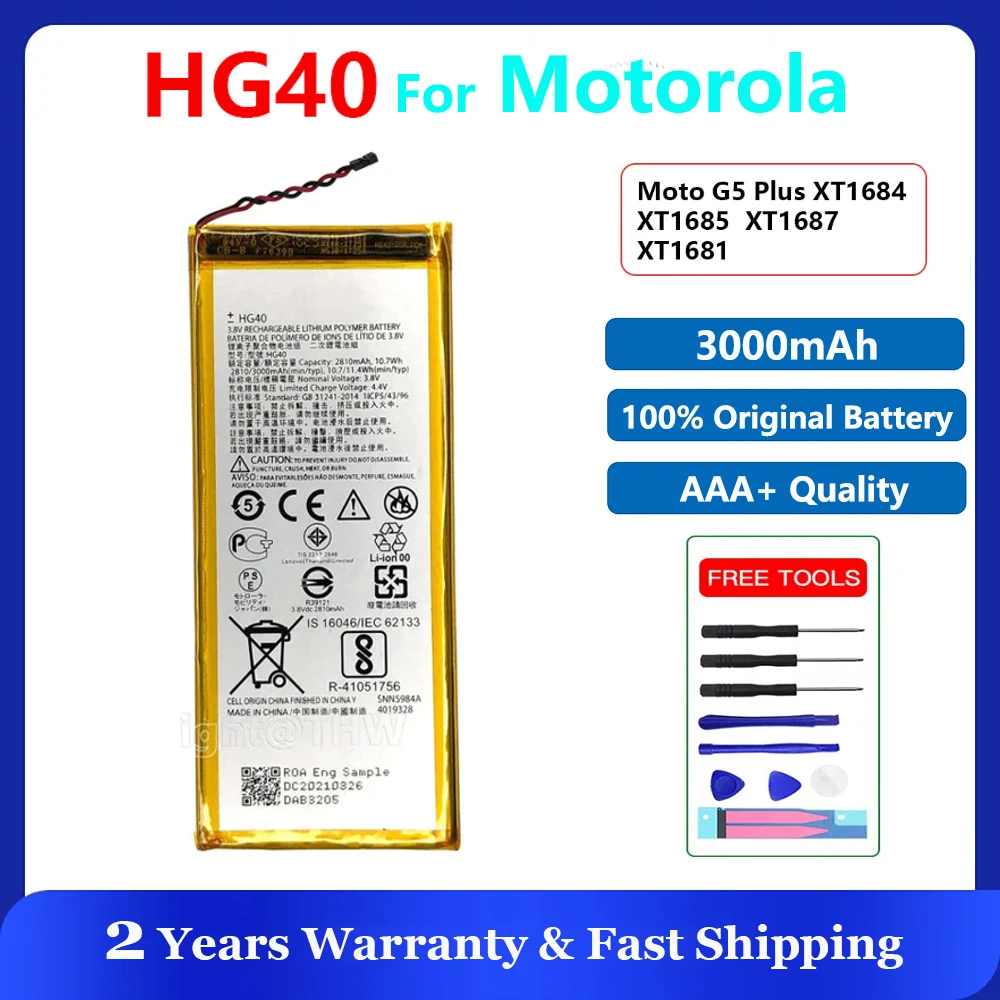 Новинка 100% подлинный аккумулятор HG40 для Motorola Moto G5 PLUS + G5P XT1685 MXT1677 XT1687/XT1684/ XT1686