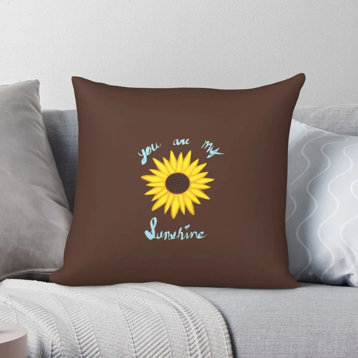 

Чехол для подушки You Are My Sunshine, полиэстеровый льняной бархатный креативный декоративный чехол для диванной подушки на молнии, чехол для диванной подушки 18 дюймов