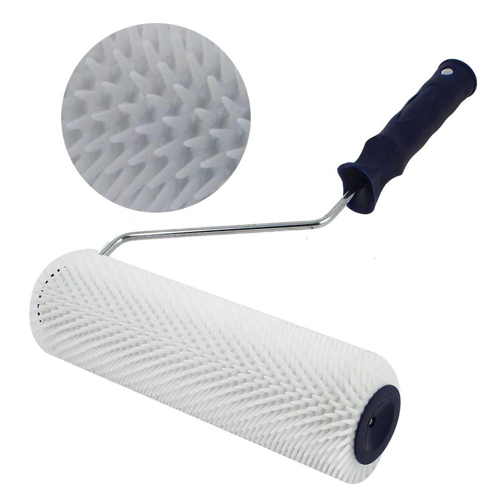 

Cement Durable Roller Spiked Plastic Handle Tool Brush Bubble Remove Self Leveling Professional Defoaming 13mm Teeth Height