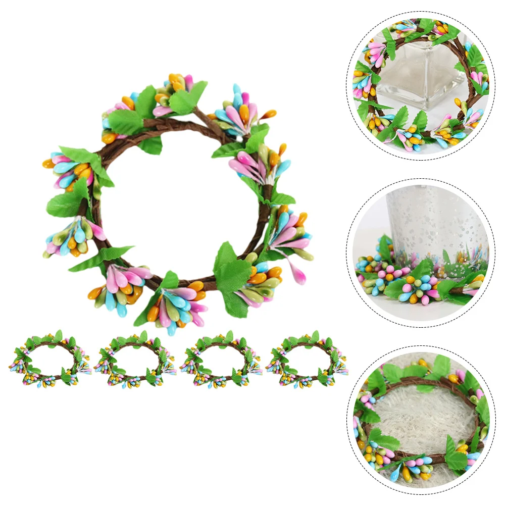 

Венок, пасхальные кольца, держатель для мини-ягод на дверь, держатель для столба, искусственный цветочный конический передний парик, ягоды, Декор