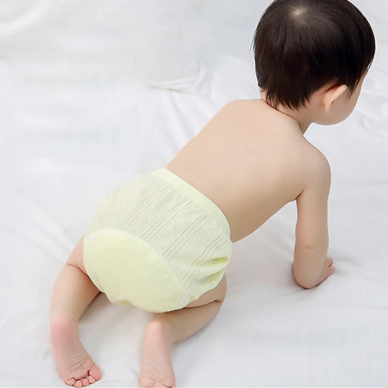 1Pc Baby Training Pants Summer Leakproof Washable Waterproof Cotton Infant Toddler Diapers Hollow Out Breathable 6 Layers Crotch