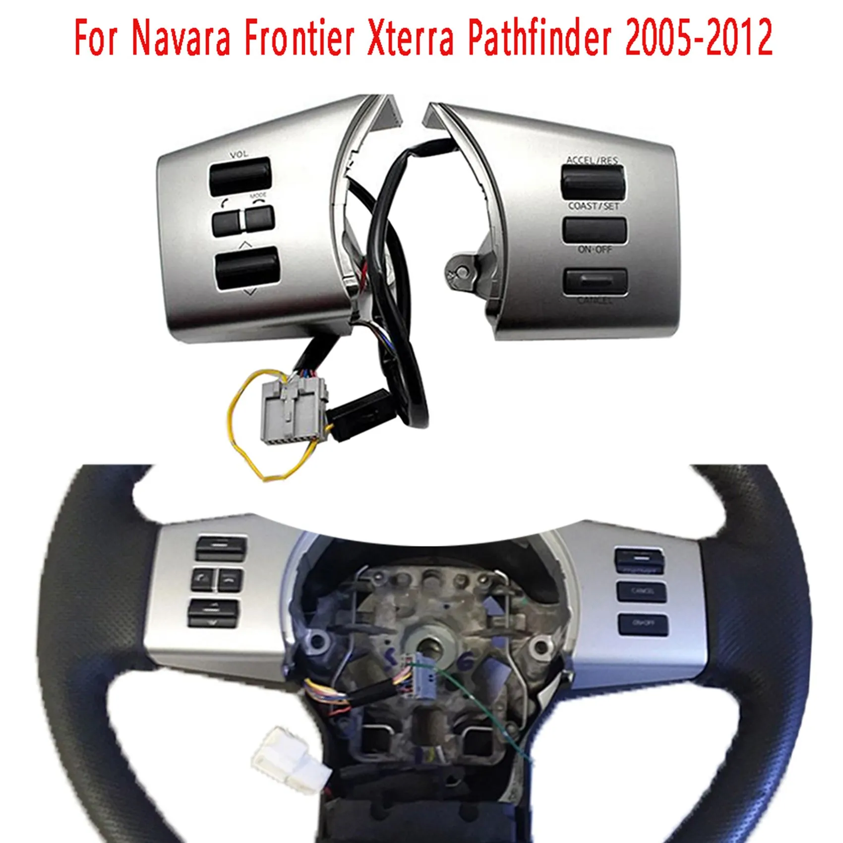 

Steering Wheel Cruise Control Buttons Volume Controls Switch for Nissan Navara Frontier Xterra Pathfinder 2005-2012