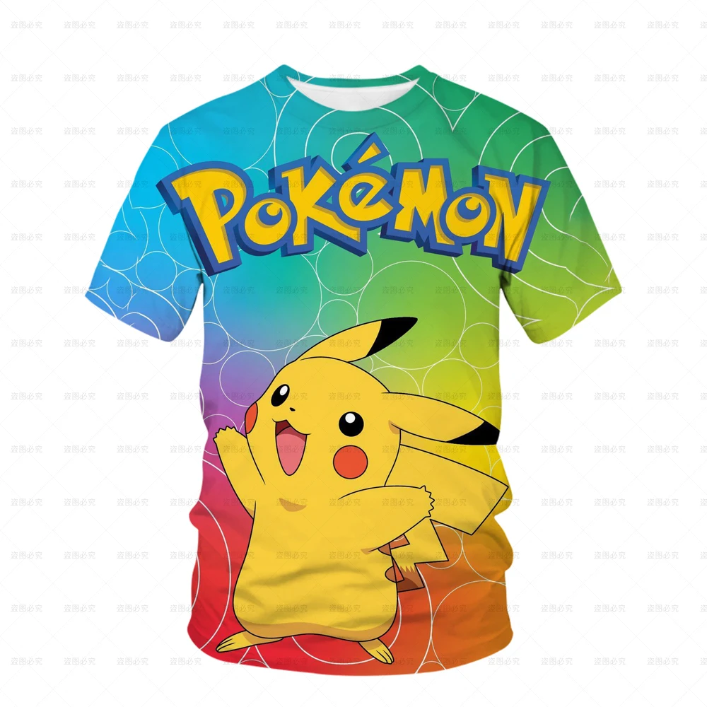

Новинка 2023, Детская футболка с 3d покемоном Пикачу, забавная Одежда для девочек с принтом, Детские рубашки для мальчиков, Детские футболки, футболка для мальчиков