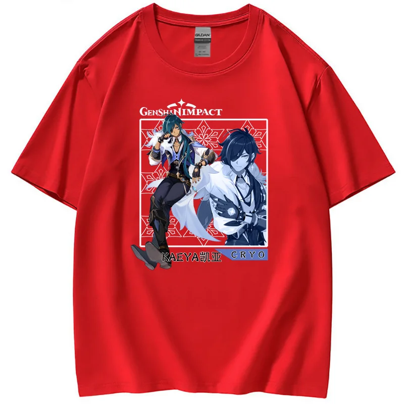 

New Genshin Impact Kaiya men's and women's short sleeved T-shirts Women's T-shirts Guangzhou cotton