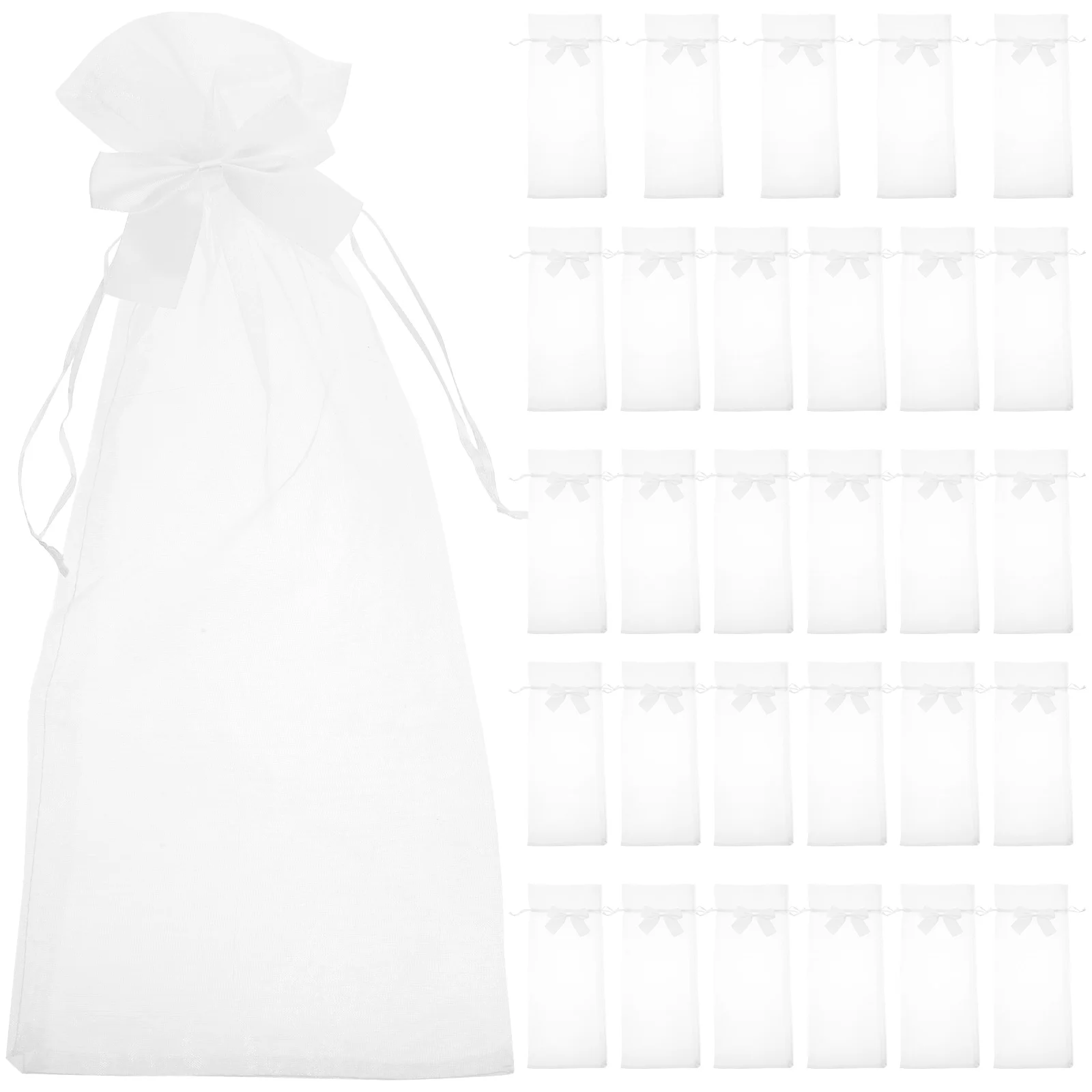 

30 Pcs Gift Bag Small Drawstring Bags Mesh Sheer Yarn Bottle For Gifts Fabric Party Favor