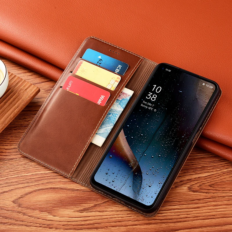 

Business Style Magnetic Flip Cover For Sony Xperia L1 L2 L3 L4 Cowhide Genuine Leather Case