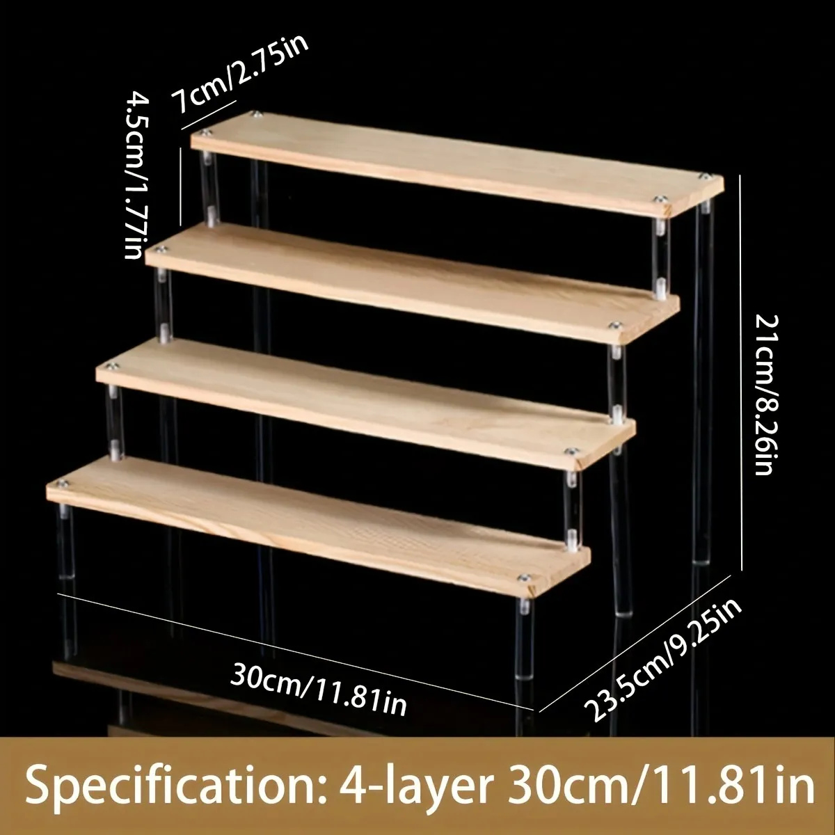 

Прозрачный деревянный стеллаж для косметики