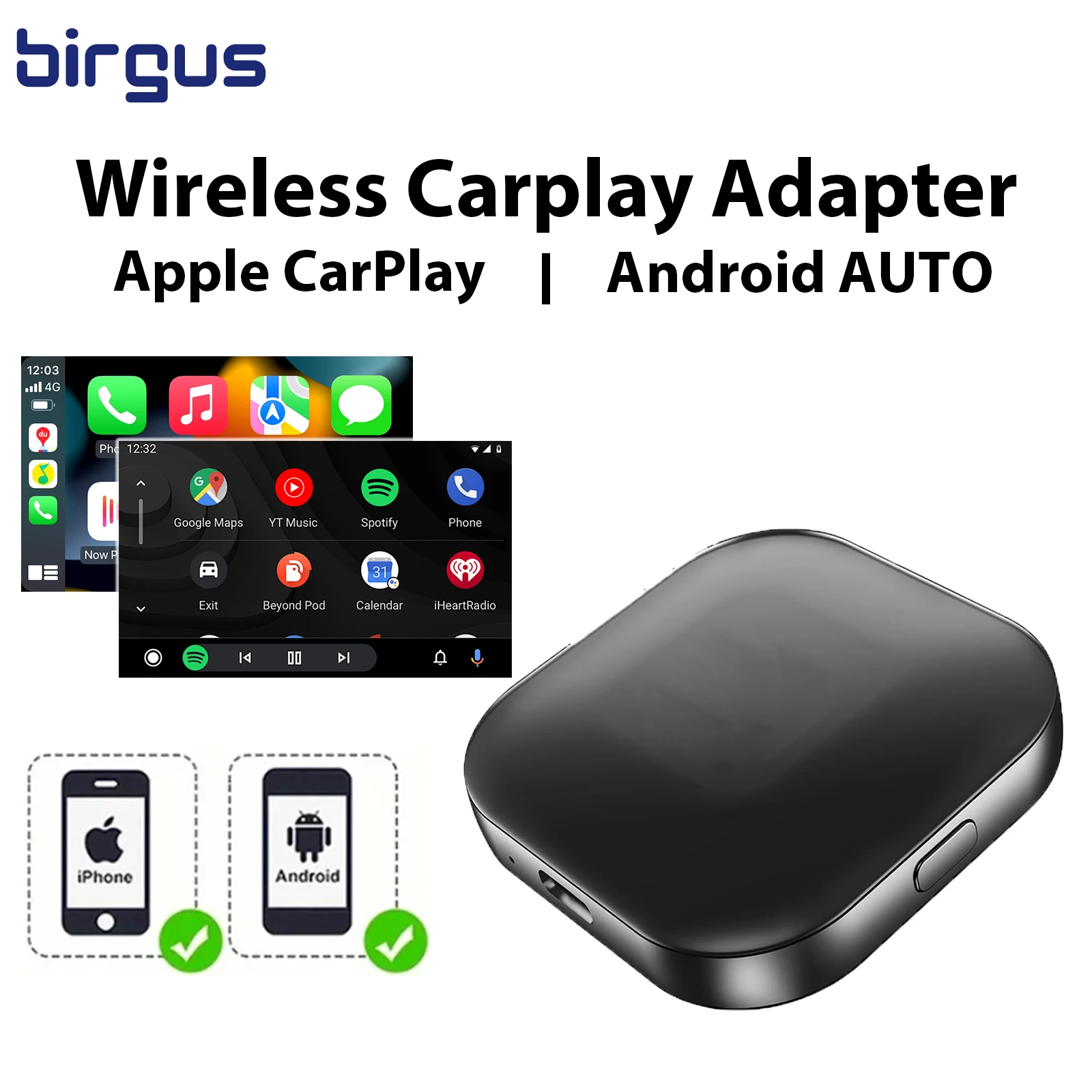 Беспроводной адаптер для воспроизведения видео на базе Android с ИИ-приставкой