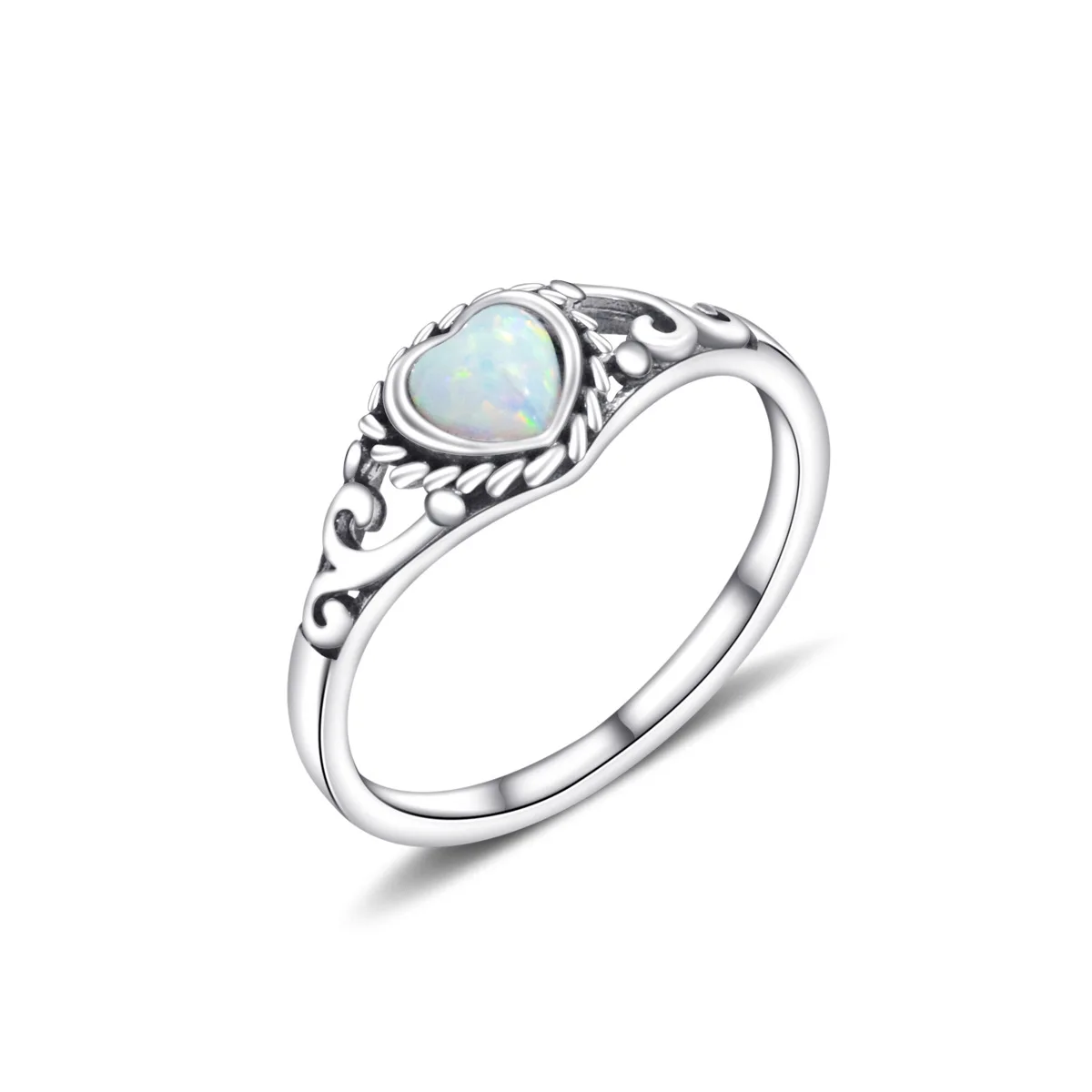 

Hot Selling Light Luxury Heart shaped Australian Treasure Ring S925 Sterling Silver Set with Diamond Fashion Versatile Ring